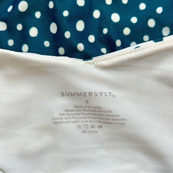 Summersalt The Ruffle Oasis One Piece Swimsuit On The Dot Seaweed Green White 8 - Picture 14 of 14